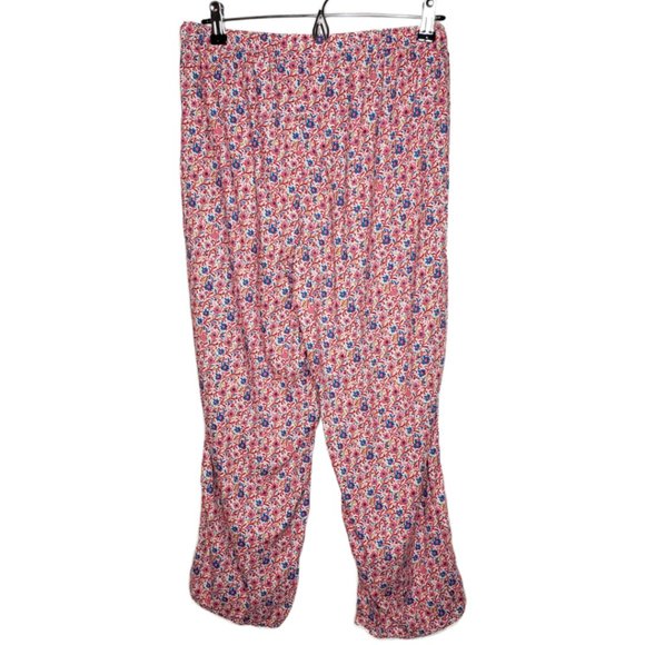 Loft Women's Sz S Classic Floral Pajamas Button Front Top Cropped Pant (1240) - Picture 9 of 11